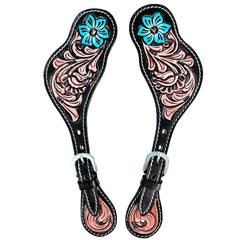 HILASON Hand-Tooled Leather Spur Straps for Men & Women – Western Design, Adjustable Fit
