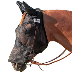 Warmblood Size Cashel Quiet Ride H. Fly Mask Long Nose With Ears Black by Hilason – Cowboy and equestrian accessories