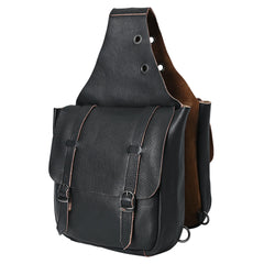 Hilason W. H. Trail Riding Heavy Duty Genuine Leather Saddle Bag Black by Hilason – Cowboy and equestrian accessories