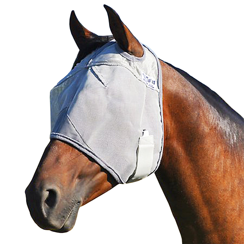 Cashel Pattern Crusader H. Fly Mask Standard Grey by Hilason – Cowboy and equestrian accessories