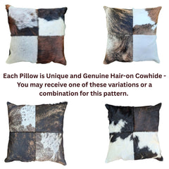 Genuine Cowhide Patchwork Pillow