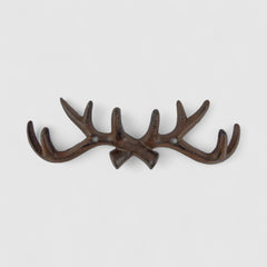 Rustic Cast Iron Antler Hook, Cabin & Lodge Wall Decor