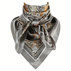 Western Print Wild Rag – Large 35" Silk-Feel Scarf for Men & Women