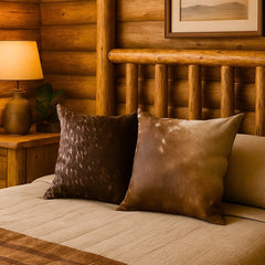 Cowhide & Leather Accent Pillow
