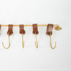 Wall Bar with Leather Accent Hooks