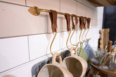 Wall Bar with Leather Accent Hooks