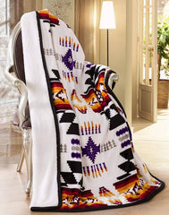 Lakota Skys Southwestern Plush Sherpa Throw Blanket 50" × 60"