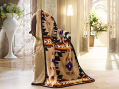 Lakota Skys Southwestern Plush Sherpa Throw Blanket 50" × 60"