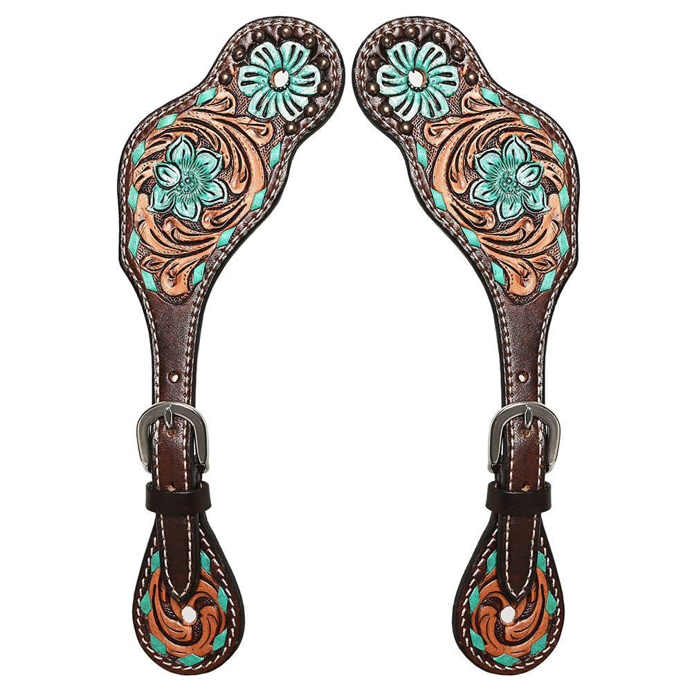 Hilason Leather H. Riding Spur Strap W. Floral Hand Paint by Hilason – Cowboy and equestrian accessories