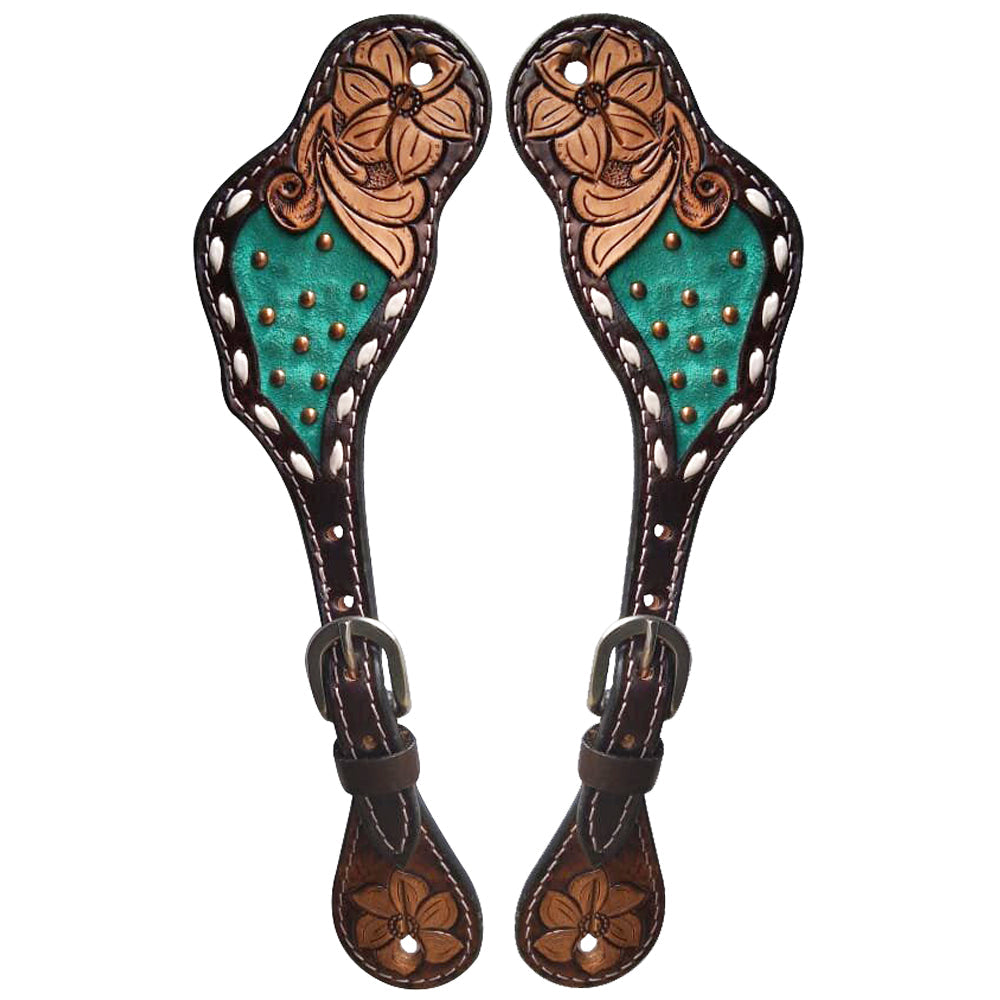 Hilason Leather H. Riding Spur Strap W. Floral Hand Paint by Hilason – Cowboy and equestrian accessories