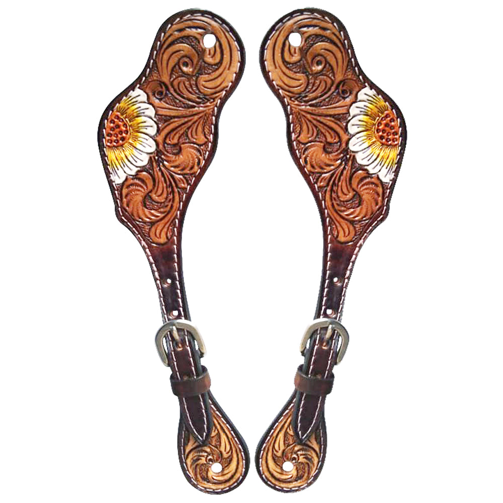 Hilason Leather H. Riding Spur Strap W. Floral Hand Paint by Hilason – Cowboy and equestrian accessories