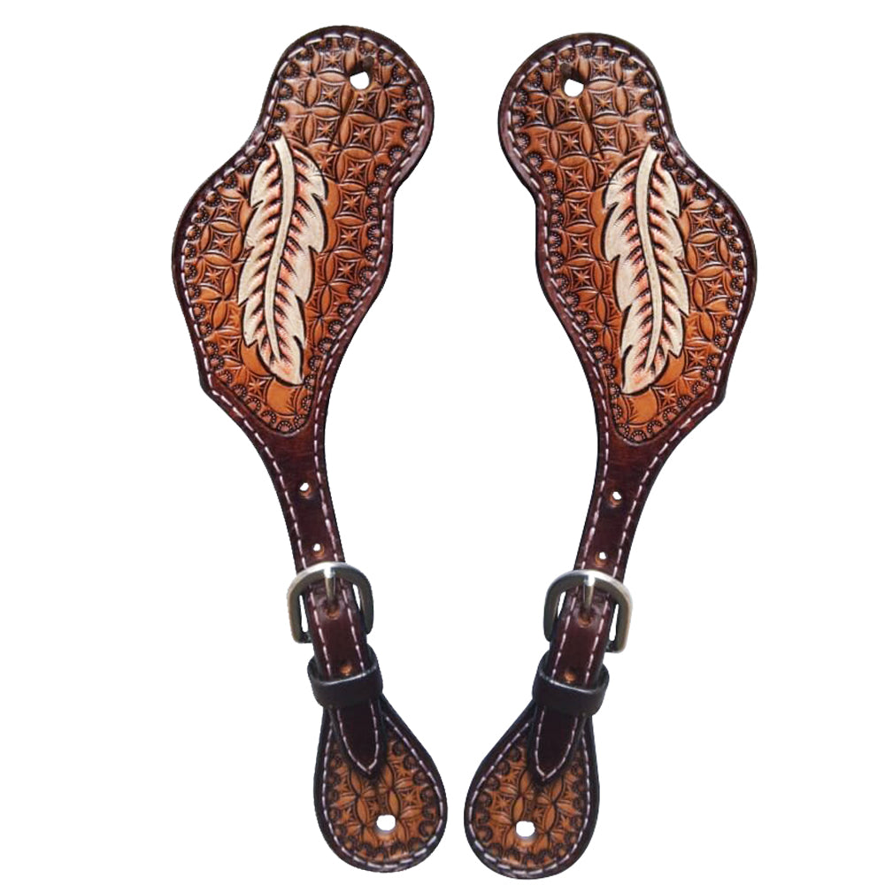 Hilason Leather H. Riding Spur Strap W. Floral Hand Paint by Hilason – Cowboy and equestrian accessories