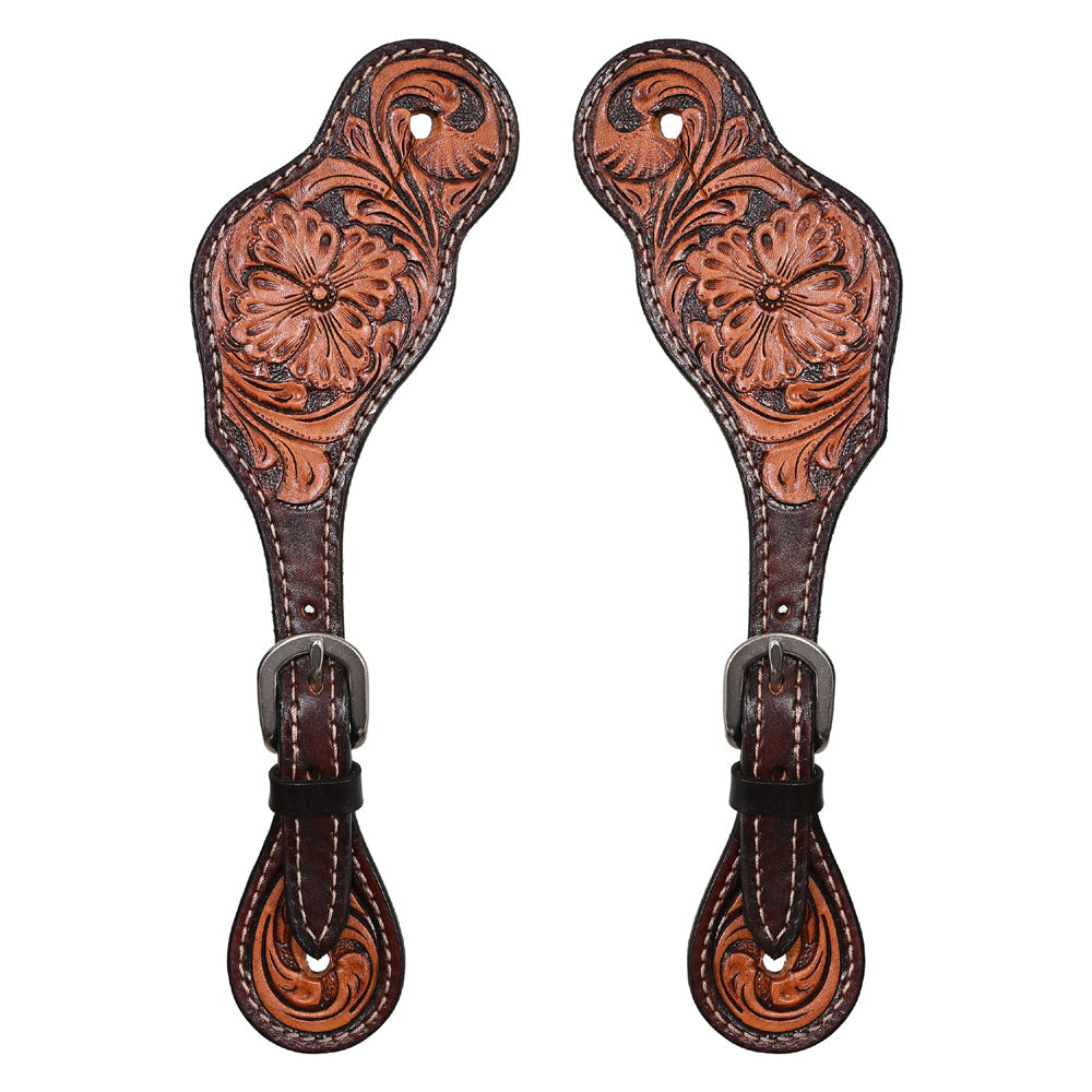 Hilason Leather H. Riding Spur Strap W. Floral by Hilason – Cowboy and equestrian accessories