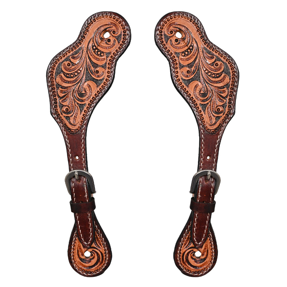 Hilason Leather H. Riding Spur Strap W. Floral by Hilason – Cowboy and equestrian accessories