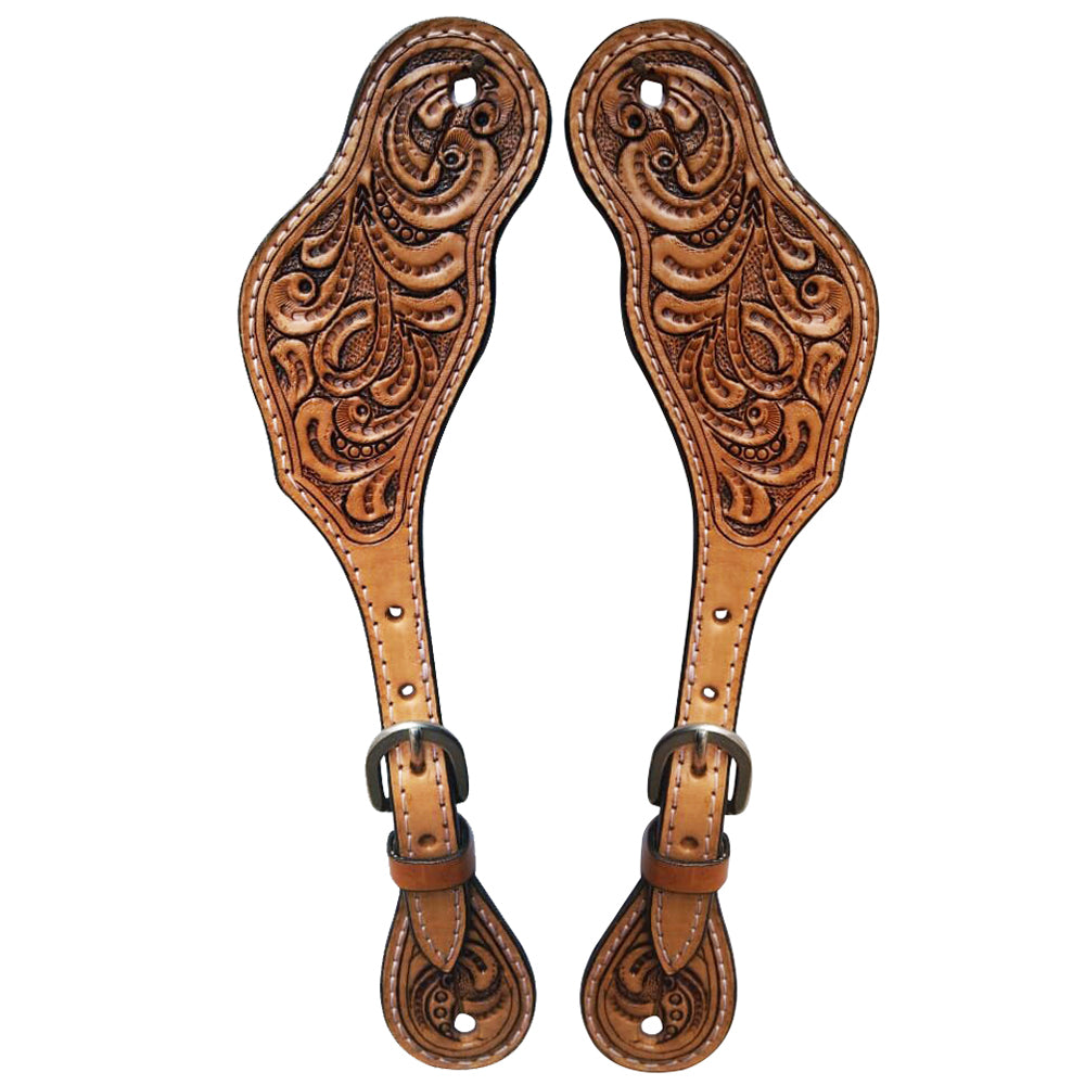 Hilason Leather H. Riding Spur Strap W. Floral by Hilason – Cowboy and equestrian accessories
