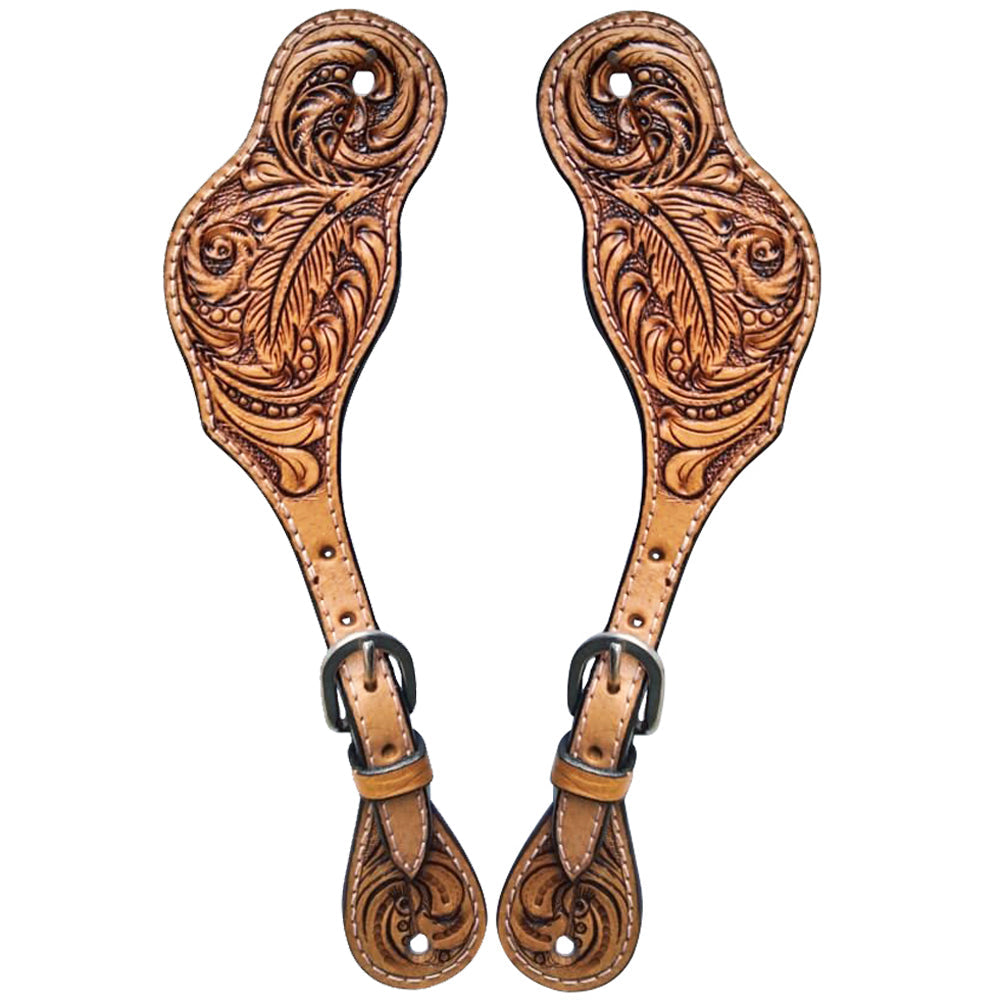Hilason Leather H. Riding Spur Strap W. Floral by Hilason – Cowboy and equestrian accessories