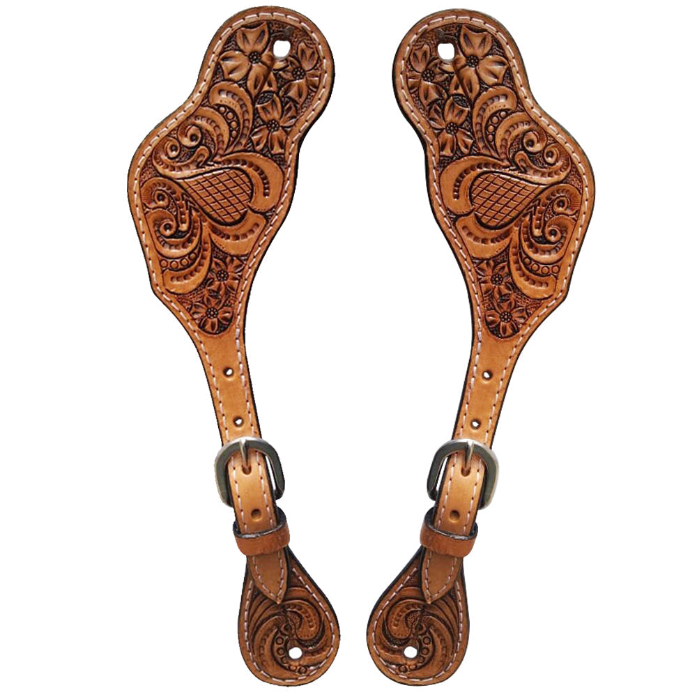 Hilason Leather H. Riding Spur Strap W. Floral by Hilason – Cowboy and equestrian accessories