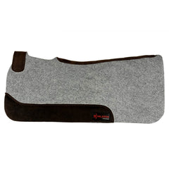 Hilason W. Wool Felt H. Saddle Pad W/ Leather Border- Grey by Hilason – Cowboy and equestrian accessories