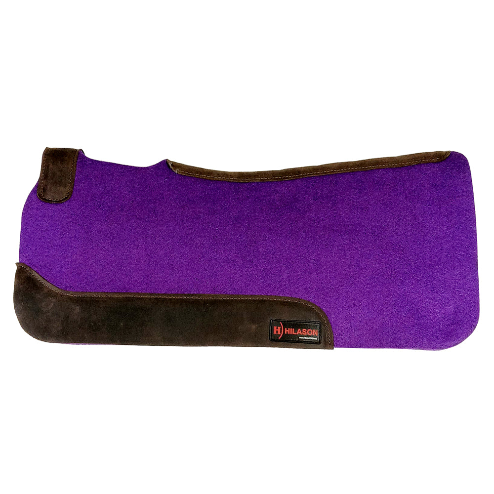 Hilason W. Wool Felt H. Saddle Pad W/ Leather Border- Purple by Hilason – Cowboy and equestrian accessories