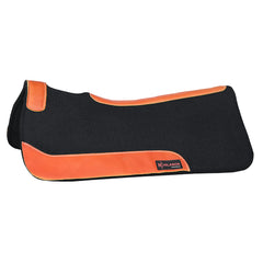 Hilason W. Wool Felt H. Saddle Pad W/ Leather Border- Black by Hilason – Cowboy and equestrian accessories