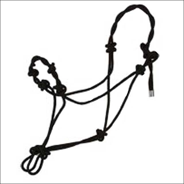 Hilason W. Tk. H. Twisted Rope Halter Black by Hilason – Cowboy and equestrian accessories