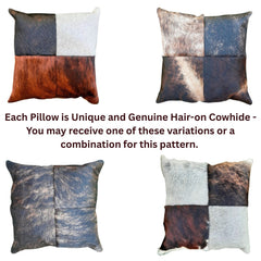 Genuine Cowhide Patchwork Pillow