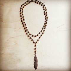 Double-Strand Picture Jasper Lariat Necklace
