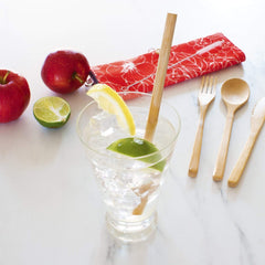 Take-Along Reusable Utensil Set with Hibiscus Travel Roll